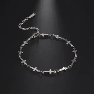 Stainless Steel Cross Bracelet for Women 15 H648f64a3f397458f915eeed9e44a7151D