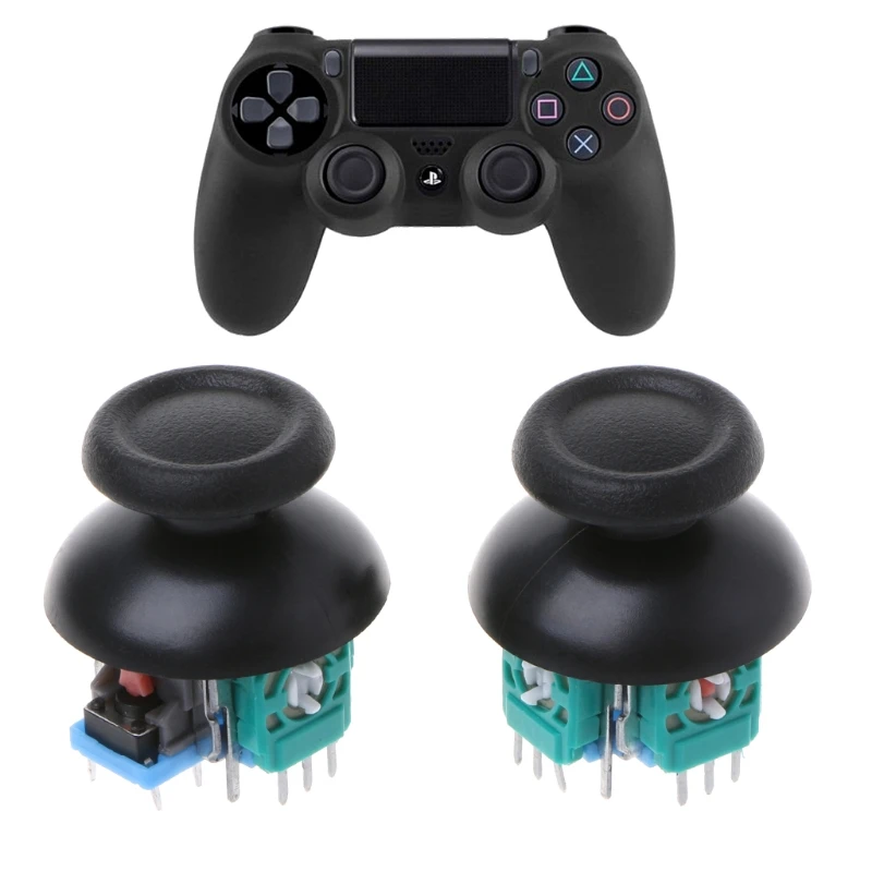 Black PS4 3D Analog Joystick Set for Controller 2 Black PS4 3D Analog Joystick Set for Controller - Image 2