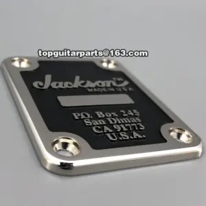 Jackson Guitar Neck Plate with Logo in Black or Gold 8 H661f11d58f2f4daf85010dc62f286826W