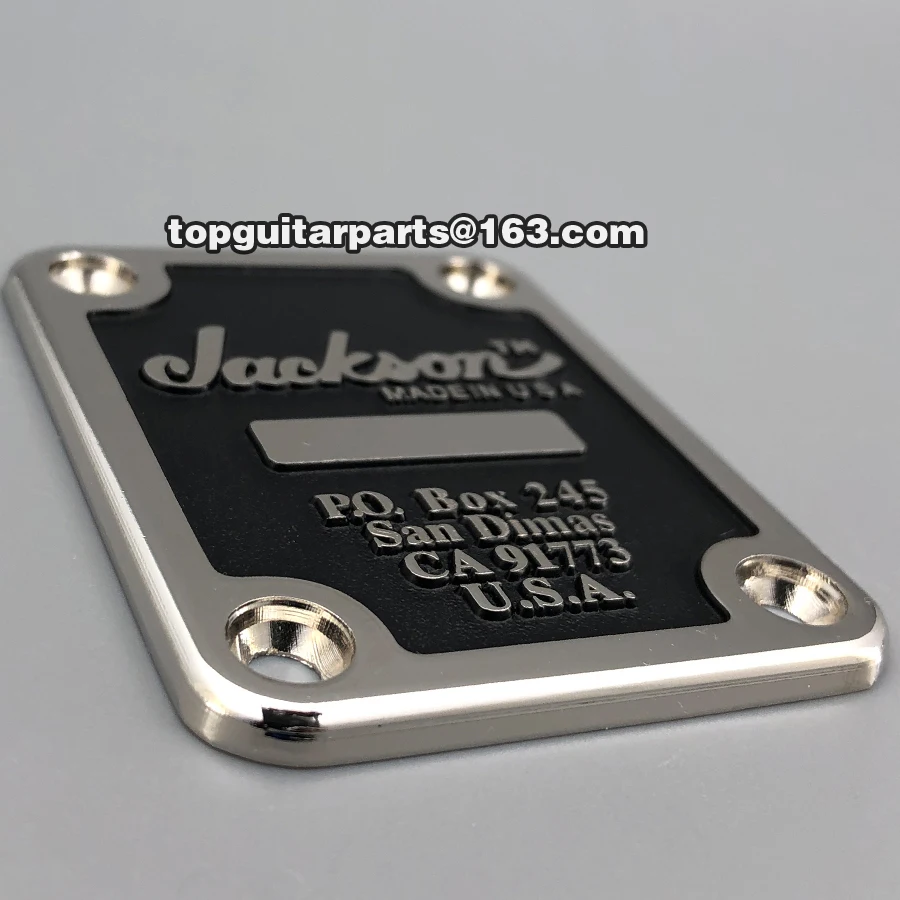 Jackson Guitar Neck Plate with Logo in Black or Gold 2 Jackson Guitar Neck Plate with Logo in Black or Gold - Image 2