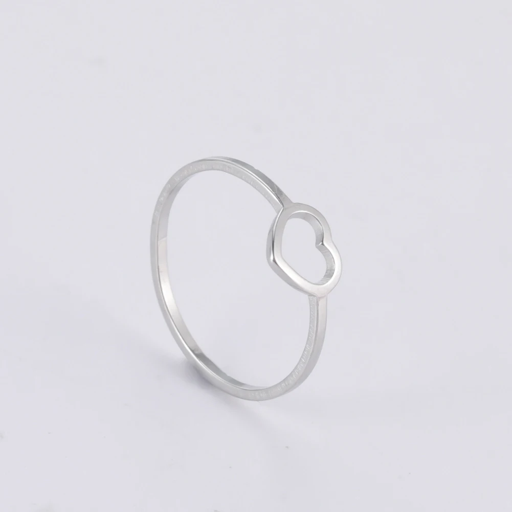 Hollow Heart Minimalist Stainless Steel Ring 5 Hollow Heart Minimalist Stainless Steel Ring - Image 5