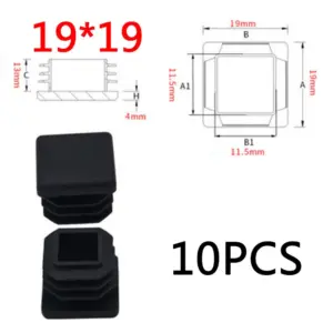 Black Square Pipe Plugs Set for Furniture 19 H67c94ddb82d54d46abc48bd7edbbe9e5J