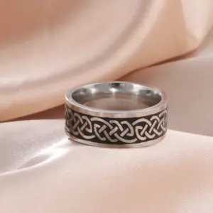 Irish Celtic Knot Unisex Ring 8mm Stainless Steel 13 H6bd2e4fdc48745c894ea6c29a4d270bbY