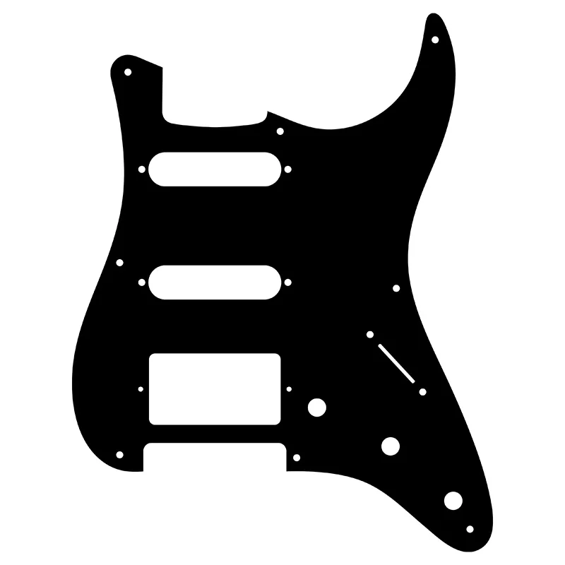 Black PVC Strat HSS Pickguard for US Models 2 Black PVC Strat HSS Pickguard for US Models - Image 2