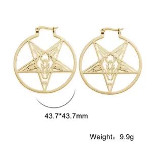 Stainless Steel Pentagram Hoop Earrings 18 H6fdc210b2ffa4880bc54fe0a94a0294bA