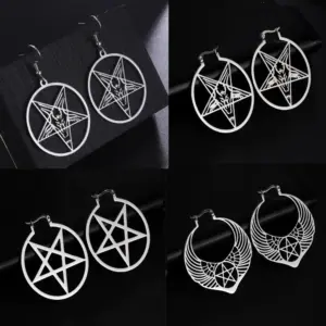 Stainless Steel Pentagram Hoop Earrings 11 H73c76b09b98b4e028a8307d4f46ef5b1n