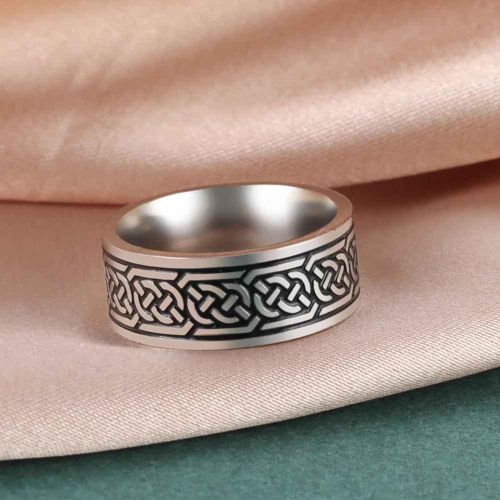 Irish Celtic Knot Unisex Ring 8mm Stainless Steel 8 Irish Celtic Knot Unisex Ring 8mm Stainless Steel - Image 8