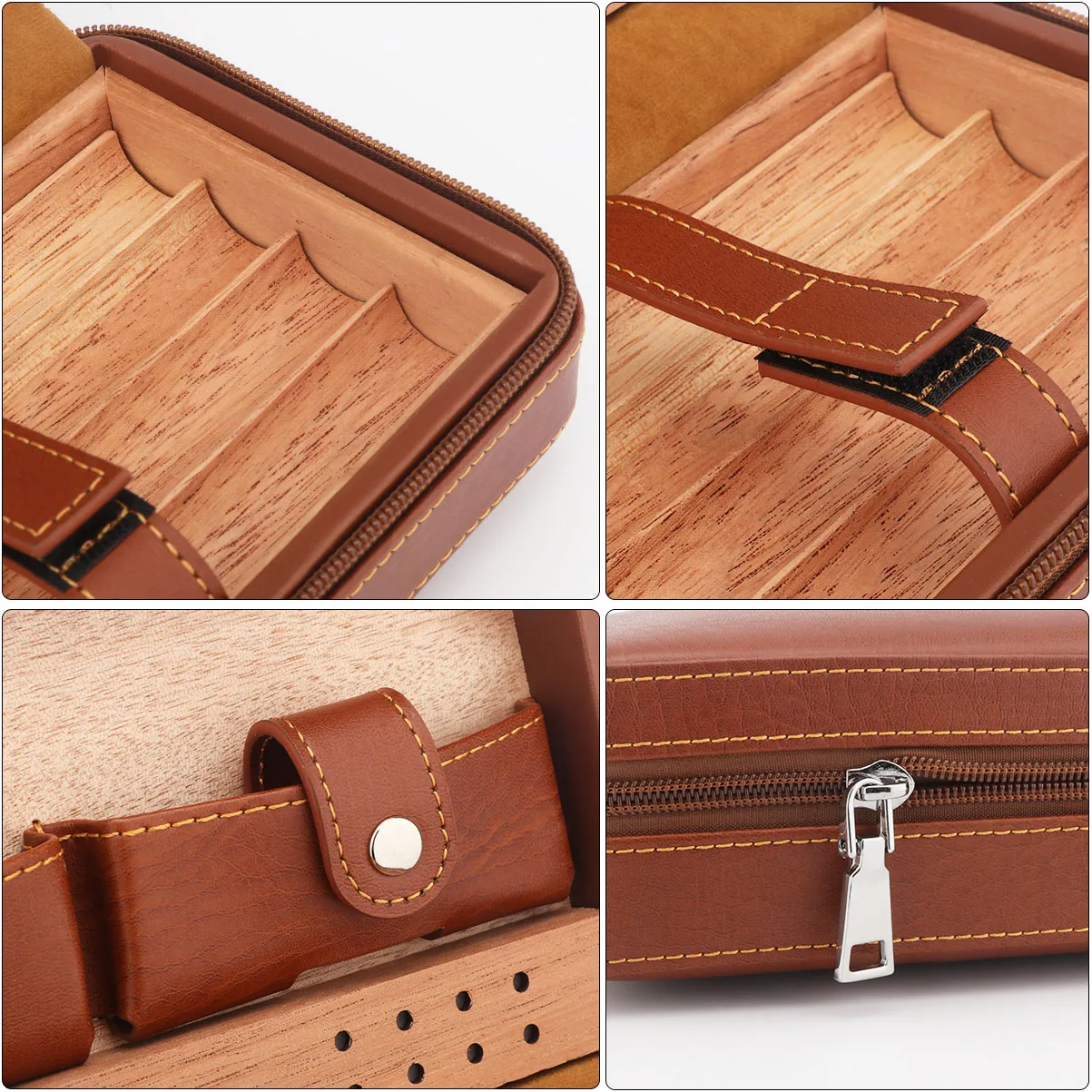 Premium Leather Travel Cigar Humidor 5 Premium Leather Travel Cigar Humidor - Image 5