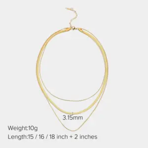 Stainless Steel Three-Layer Necklace JDBDK827 13 H786b3b5e58184e648fd6da494d5f47a60