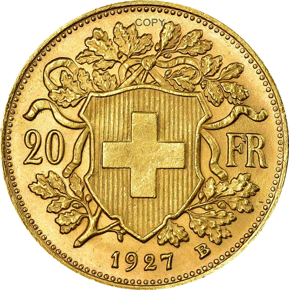 Vintage Swiss 20 Francs Replica Coin 2 Vintage Swiss 20 Francs Replica Coin - Image 2