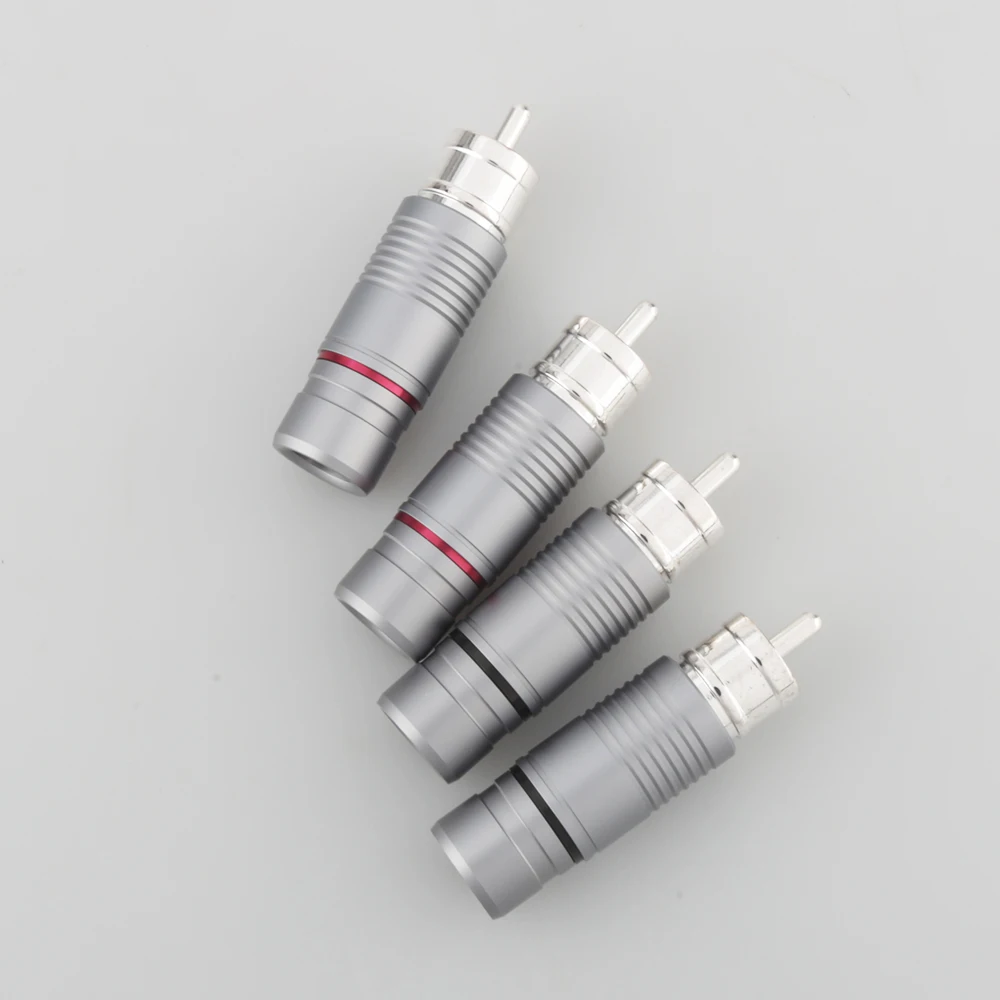 High-Quality Silver RCA Male Connectors Set 2 High-Quality Silver RCA Male Connectors Set - Image 2