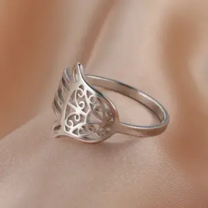 Gold-Color Hamsa Fatima's Hand Ring 12 H7c28740f6e064d2eb322b7a52ebc898ai