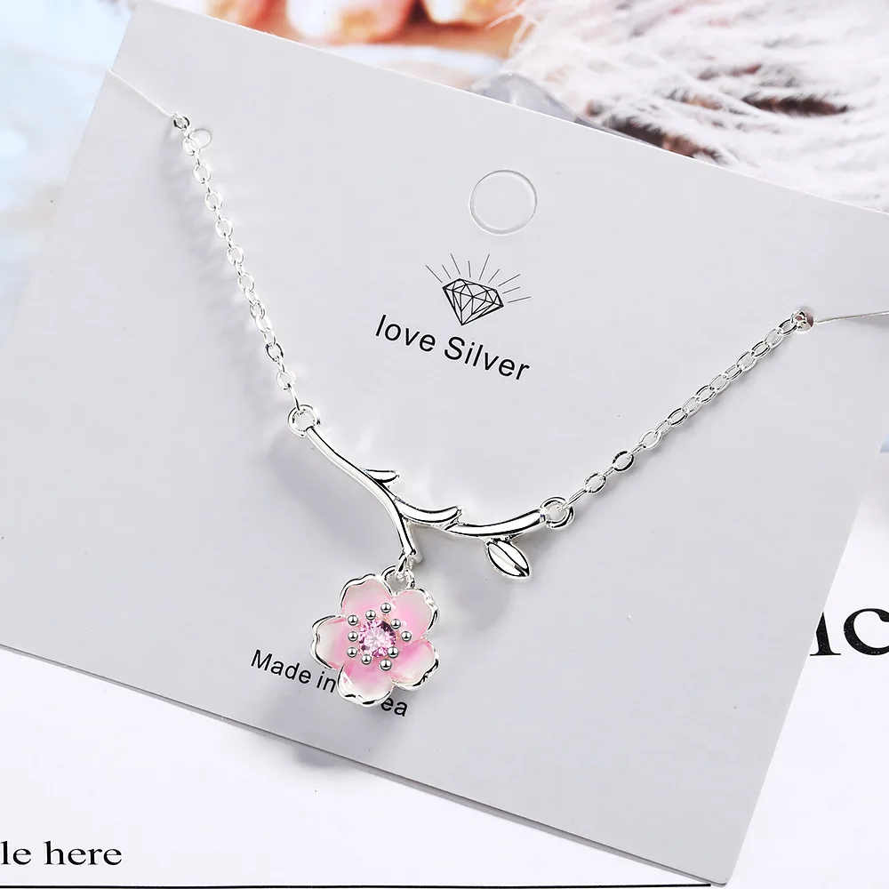 Cherry Blossom Necklace in Sterling Silver 1 Cherry Blossom Necklace in Sterling Silver