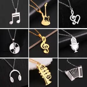 Music Pendant Necklace with Adjustable Chain 11 H8022d85e218349f498b165b618d4b895B