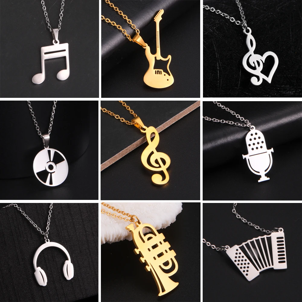 Music Pendant Necklace with Adjustable Chain 2 Music Pendant Necklace with Adjustable Chain - Image 2