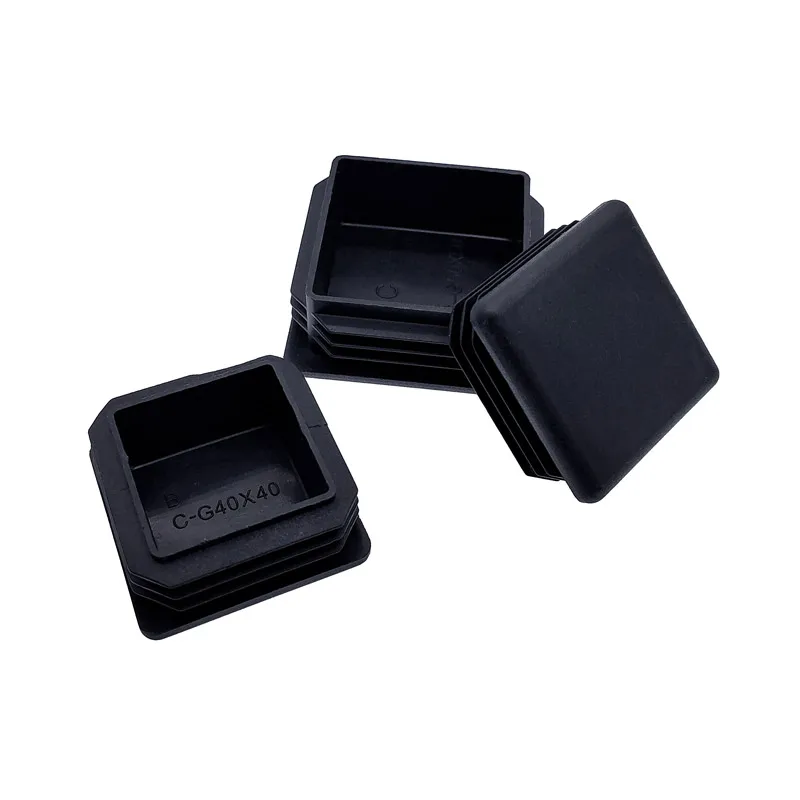 Black Square Pipe Plugs Set for Furniture 6 Black Square Pipe Plugs Set for Furniture - Image 6
