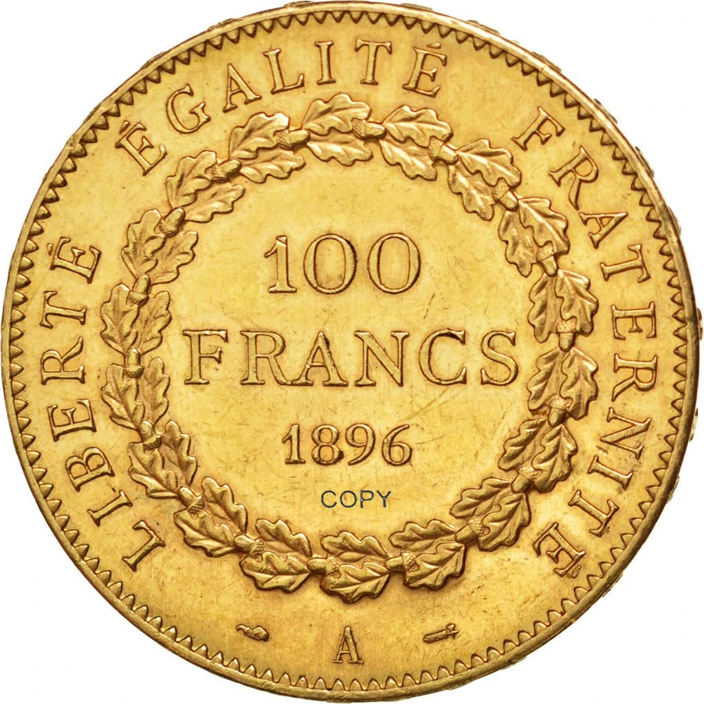 French Third Republic Replica Coin 1896 30mm 1oz 2 French Third Republic Replica Coin 1896 30mm 1oz - Image 2