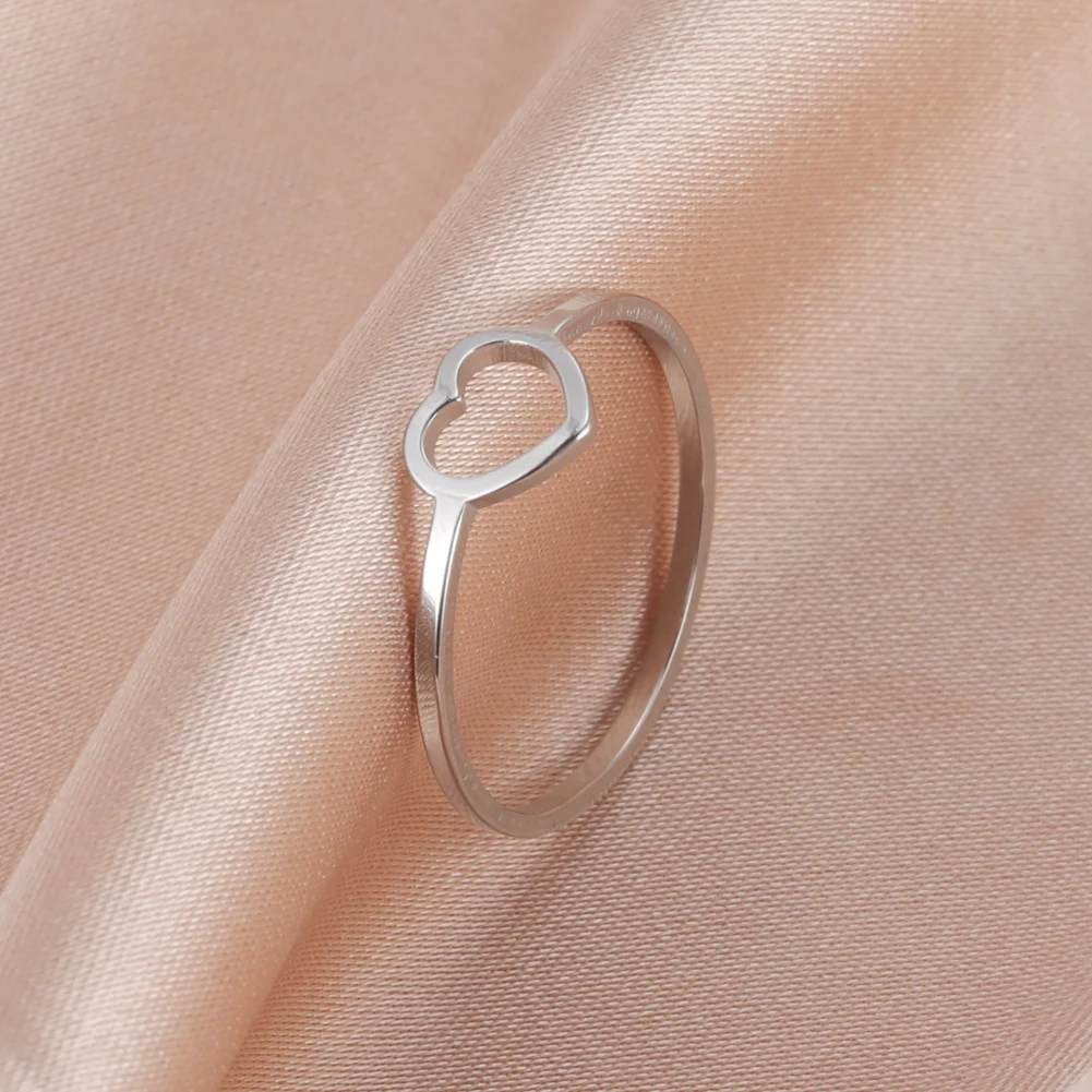 Hollow Heart Minimalist Stainless Steel Ring 3 Hollow Heart Minimalist Stainless Steel Ring - Image 3