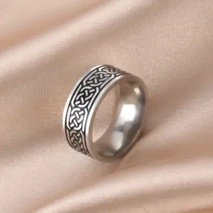Irish Celtic Knot Unisex Ring 8mm Stainless Steel 14 H855e6961ca16467493762db604378981h