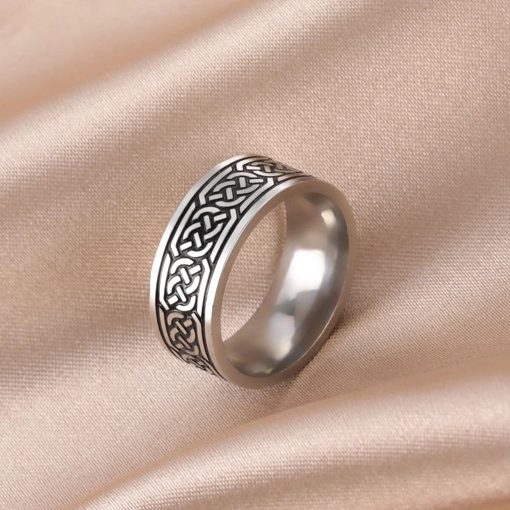 Irish Celtic Knot Unisex Ring 8mm Stainless Steel 5 Irish Celtic Knot Unisex Ring 8mm Stainless Steel - Image 5