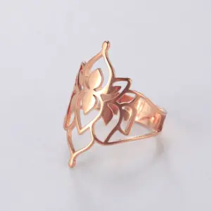 Vintage Floral Filigree Adjustable Ring for Women 15 H85c2de31e29f4eabac7b8cedf44144019