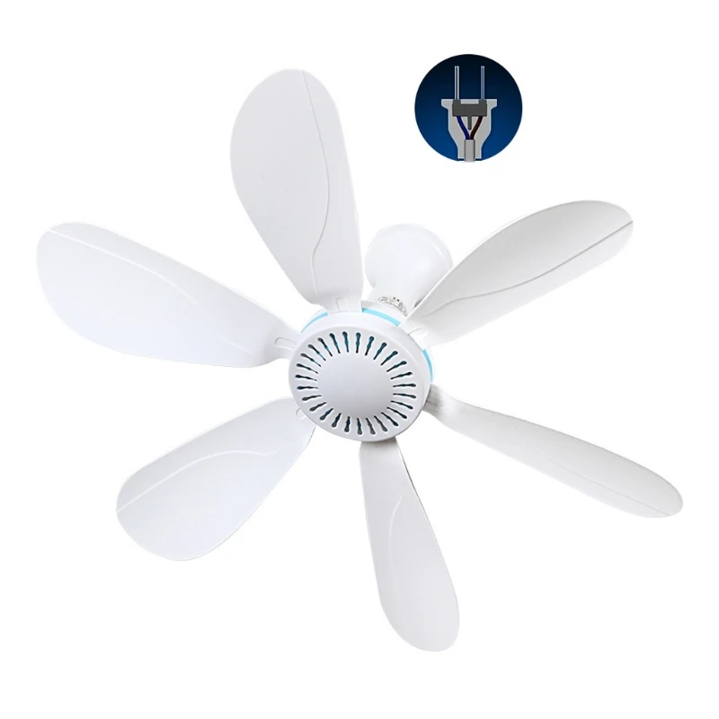 White Mini Ceiling Fan with 7 Blades 7 White Mini Ceiling Fan with 7 Blades - Image 7