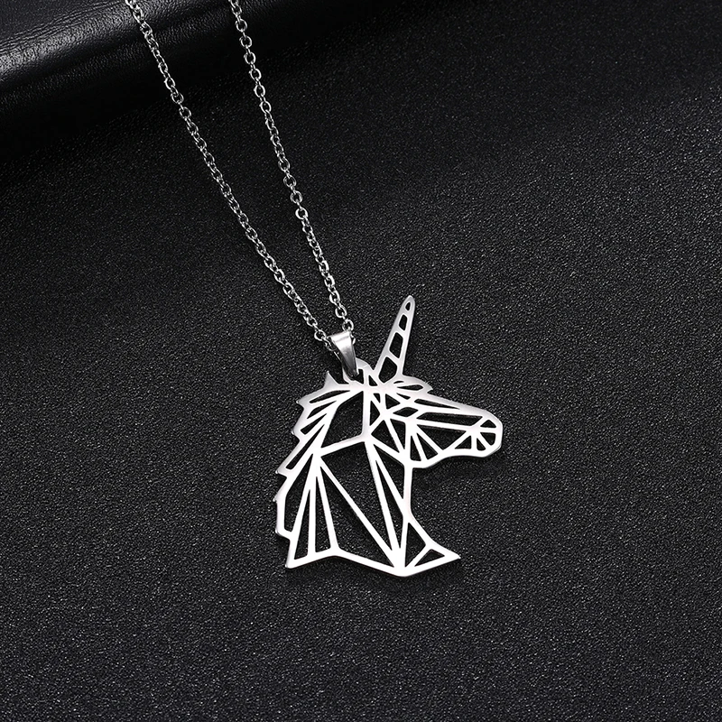 Geometric Animal Pendant Necklace in Stainless Steel 7 Geometric Animal Pendant Necklace in Stainless Steel - Image 7