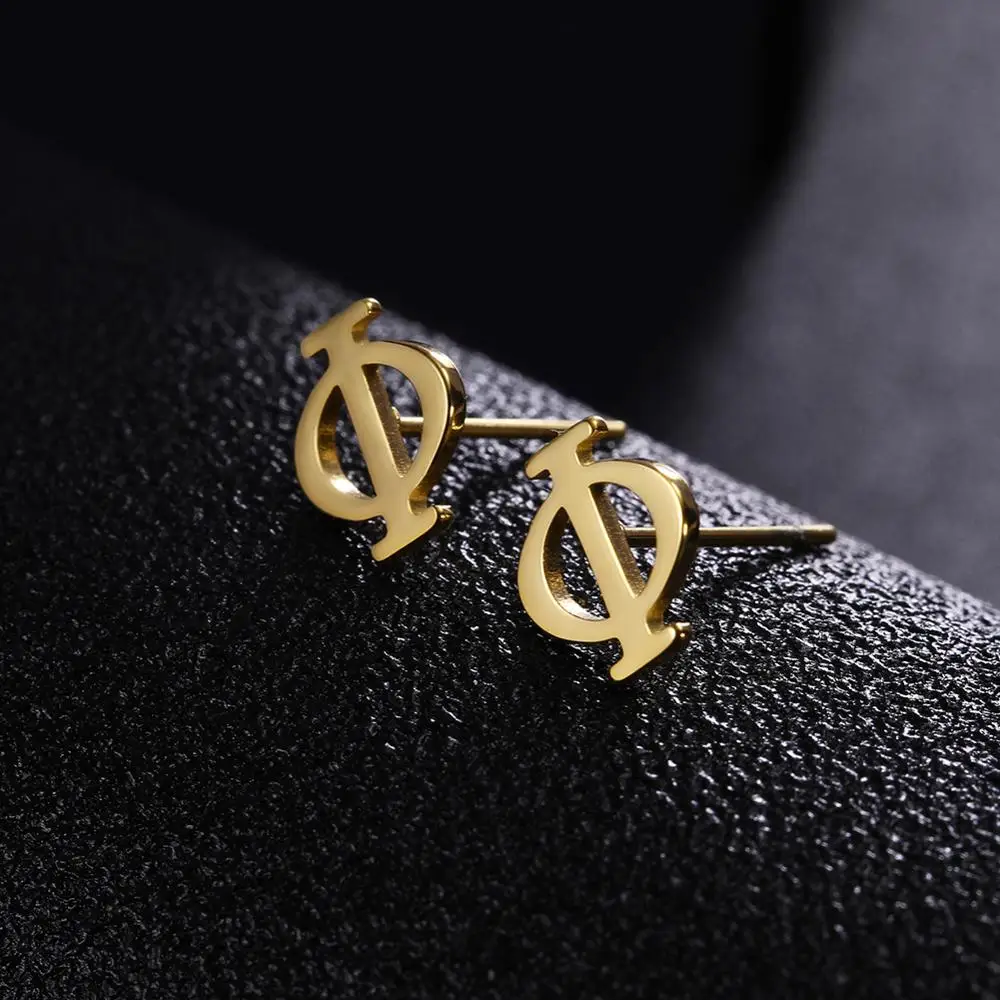 Greek Letter Stainless Steel Earrings for Sensitive Skin 5 Greek Letter Stainless Steel Earrings for Sensitive Skin - Image 5