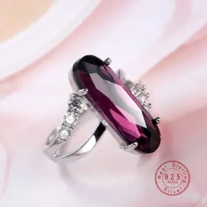 Purple Cubic Zirconia Sterling Silver Ring for Women 10 H8bed581a5fab4a3ba5a50bd6b04b7e674