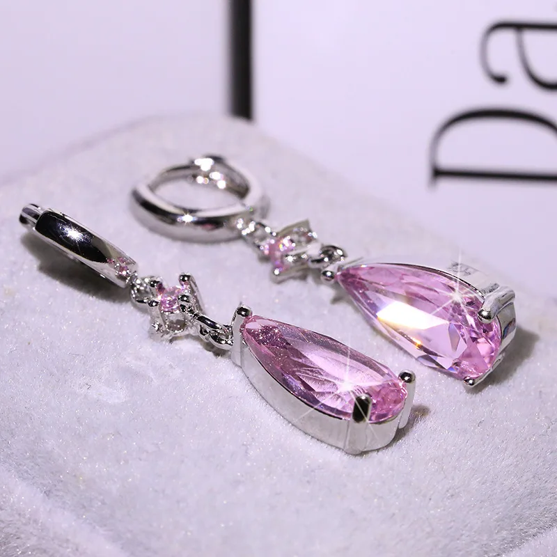 Vintage Silver Zircon Earrings ED0338 2 Vintage Silver Zircon Earrings ED0338 - Image 2