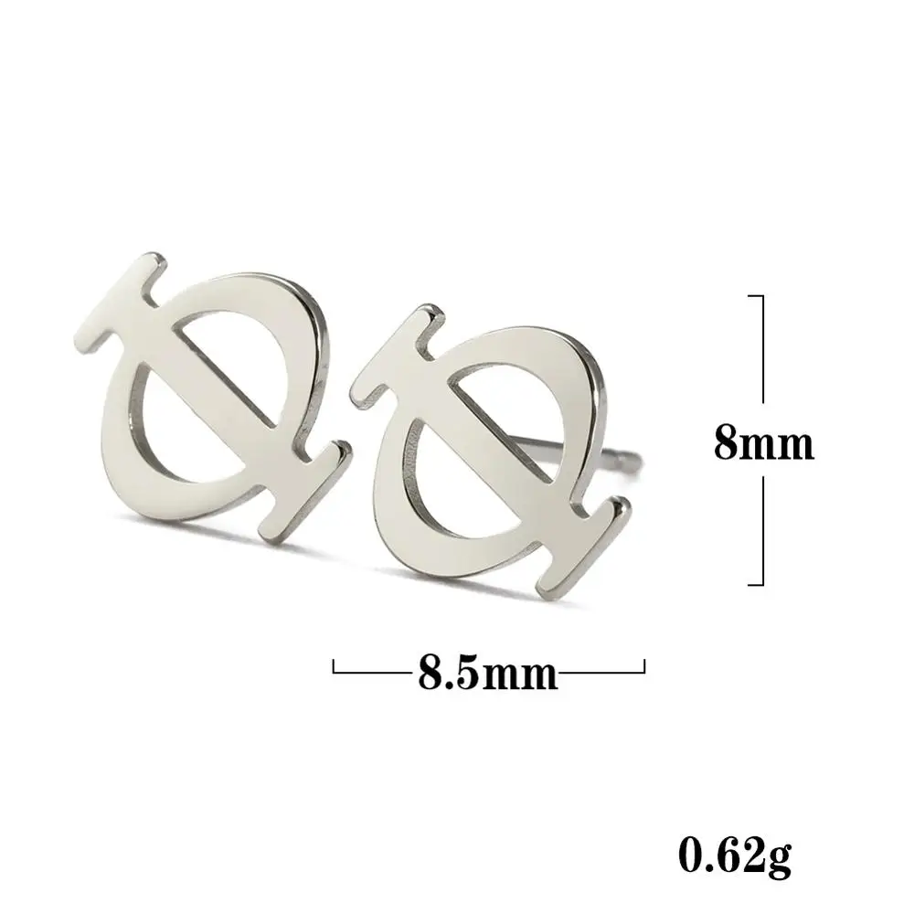 Greek Letter Stainless Steel Earrings for Sensitive Skin 10 Greek Letter Stainless Steel Earrings for Sensitive Skin - Image 10