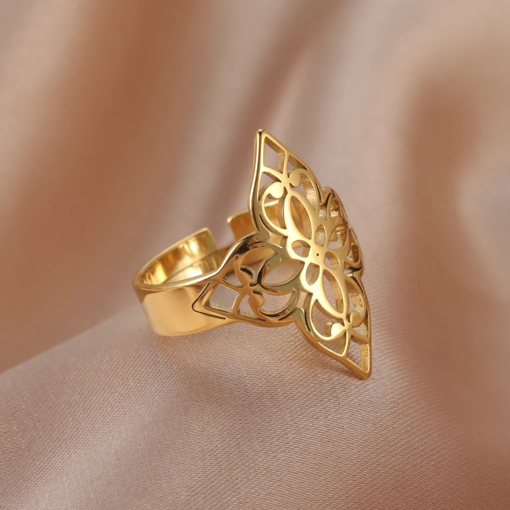 Vintage Floral Filigree Adjustable Ring for Women 3 Vintage Floral Filigree Adjustable Ring for Women - Image 3