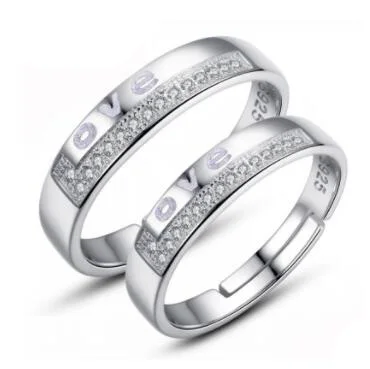 Silver Couples Wedding Ring Set 6 Silver Couples Wedding Ring Set - Image 6