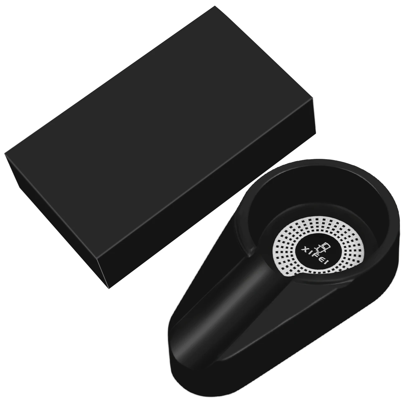 Black Melamine Cigar Ashtray 4.7" x 2.7" x 0.98" 6 Black Melamine Cigar Ashtray 4.7" x 2.7" x 0.98" - Image 6