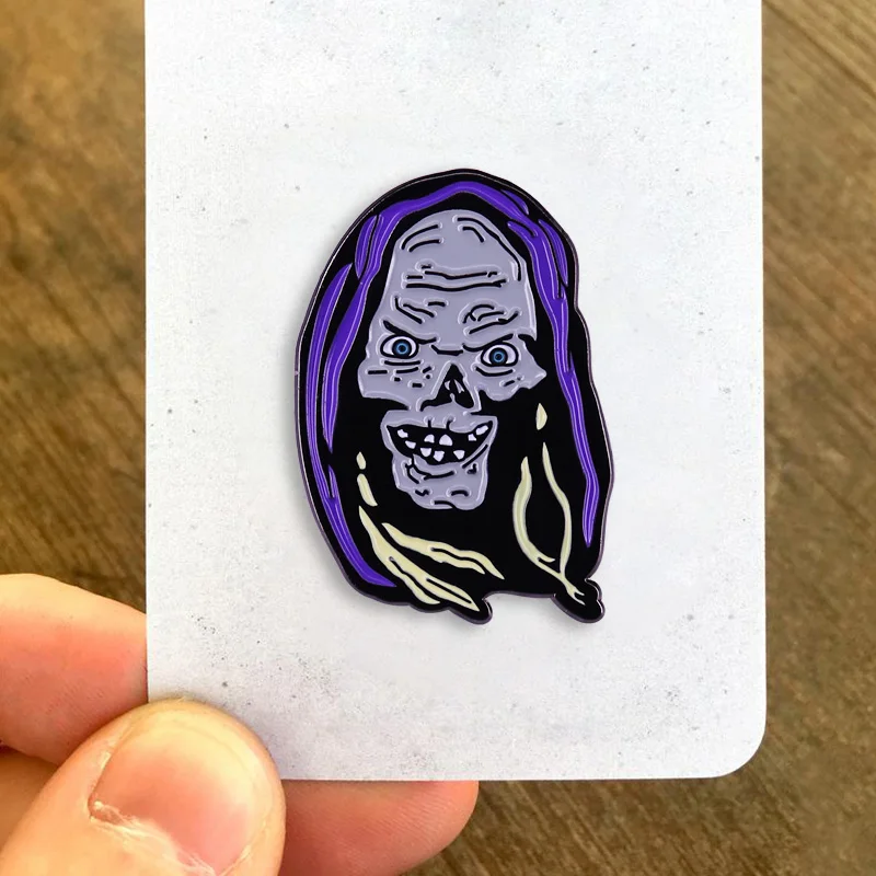 Creepy Cartoon Face Enamel Pin 30mm 3 Creepy Cartoon Face Enamel Pin 30mm - Image 3