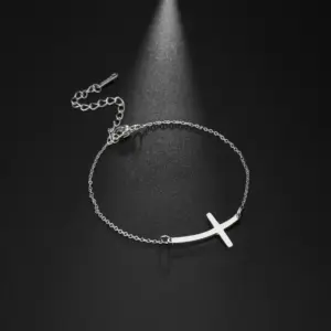 Elegant Stainless Steel Cross Charm Bracelet for Women 16 H9f24a3cebea44bd199ed29bfde443566B