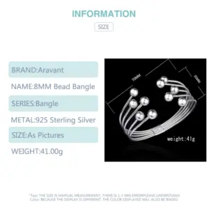 925 Silver Multi-Line Bead Open Cuff Bracelet 11 H9f2c77ee91514a9b88cd391193c450d7P