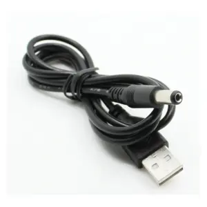 3-ft Black USB Power Cable with Barrel Connector
