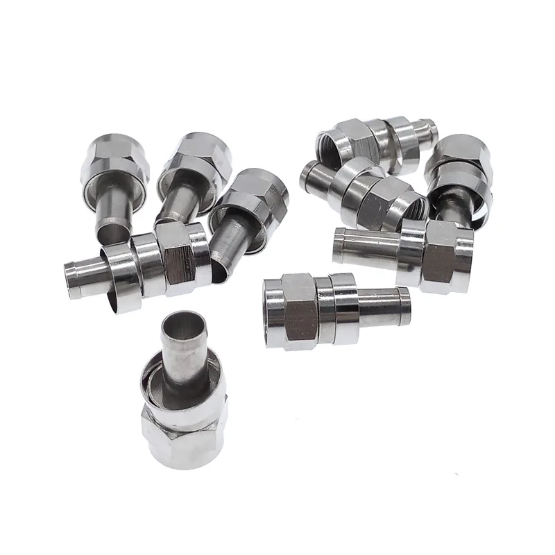 Set of 10 Silver F-Type Coaxial Connectors 5 Set of 10 Silver F-Type Coaxial Connectors - Image 5