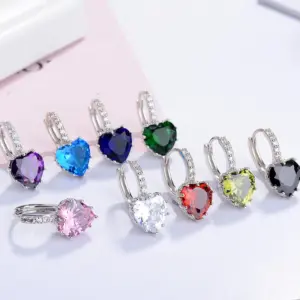 Silver Heart Earrings for Women 14 HTB13RkuaPzuK1Rjy0Fpq6yEpFXaD