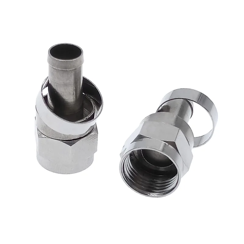 Set of 10 Silver F-Type Coaxial Connectors 4 Set of 10 Silver F-Type Coaxial Connectors - Image 4