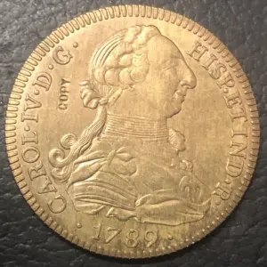 Historical European Coin Replica 1789 8 Escudos