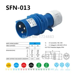 Industrial Waterproof 16A 3-Pin Connector Set 4 HTB1KXcpg nI8KJjSszbq6z4KFXaT