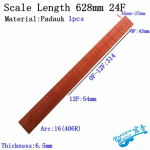 African Padauk Guitar Fingerboard 20/24 Frets, 6-7mm 16 HTB1LhuwaZnrK1RjSspkq6yuvXXag