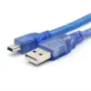 Blue USB 2.0 A to Mini 5-Pin Cable 30cm