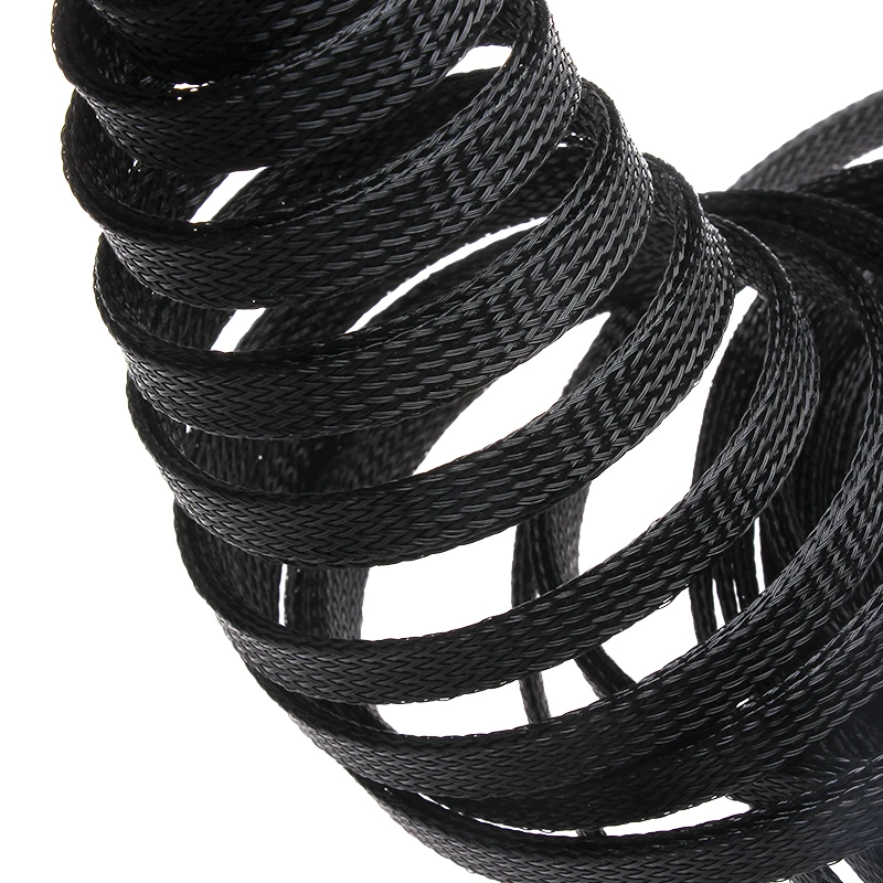 Durable 5m Black Braided PET Nylon Sleeving 2 Durable 5m Black Braided PET Nylon Sleeving - Image 2