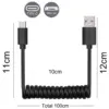 Spring Coiled USB Cable with Flat Connectors