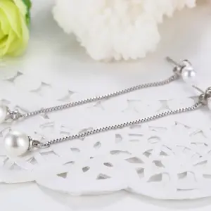 Silver Pearl Drop Earrings with Freshwater Pearls 8 HTB1bLDcTMHqK1RjSZFPq6AwapXao