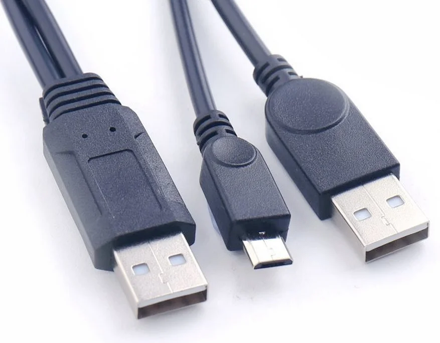 Black USB Y-cable for Data & Power Transfer 3 Black USB Y-cable for Data & Power Transfer - Image 3
