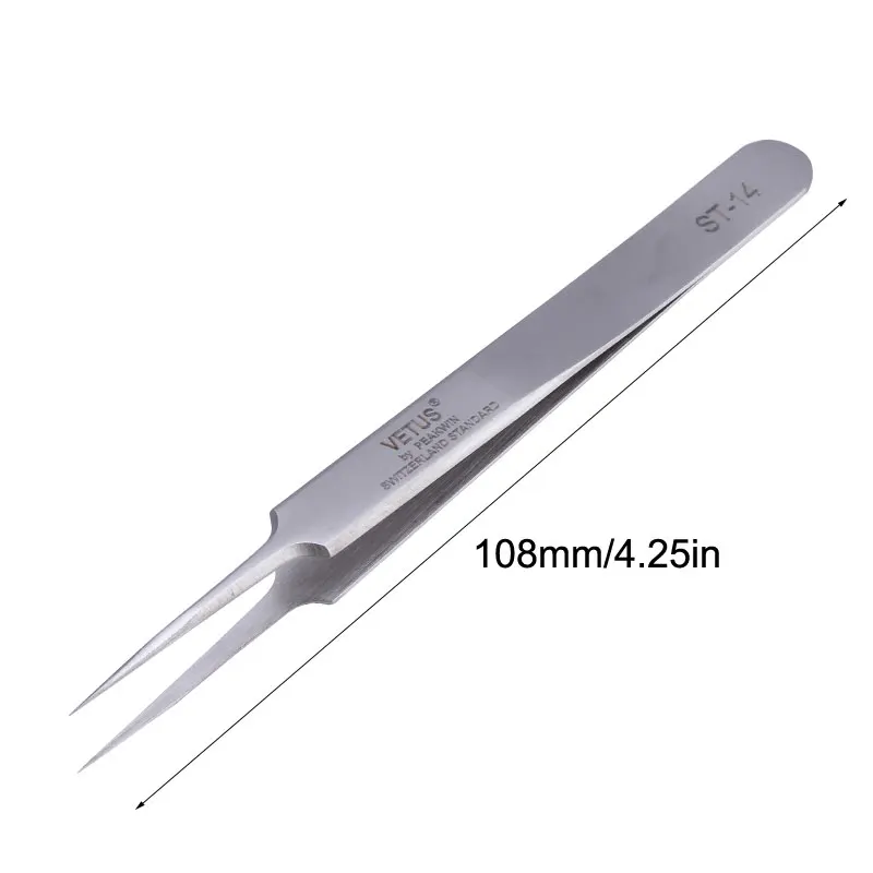 Vetus ST-14 Stainless Steel Precision Tweezers 2 Vetus ST-14 Stainless Steel Precision Tweezers - Image 2